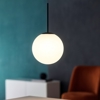 Jugen miloox lampadario da bagno a sospensione sfera vetro nero