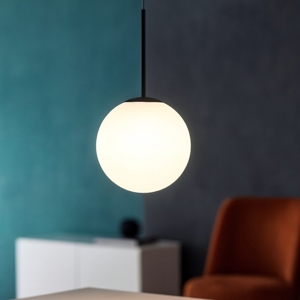 Jugen miloox lampada a sospensione sfera vetro nero