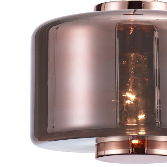 Lampadario moderno per soggiorno vetro rame
