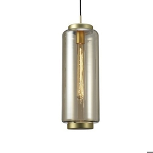 Lampada a sospensione in vetro trasparente bronzo design