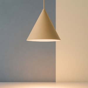 Lampada cono sospensione beige 25cm