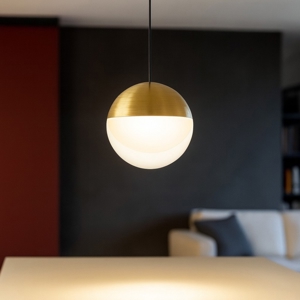 Lampada a sospensione da comodino sfera oro led 3000k linea light