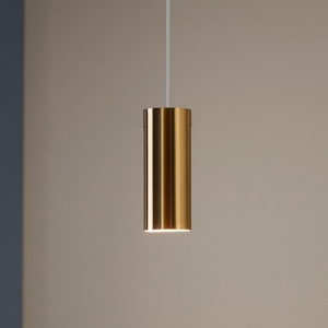 Linea light birba lampada a sospensione cilindro ottone lucido