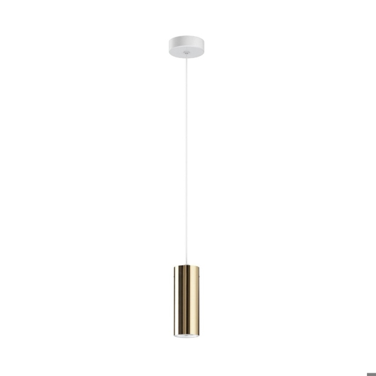 Linea light lampada birba a sospensione cilindro ottone lucido