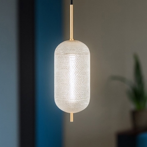 Lampada a sospensione led oro stile contemporaneo