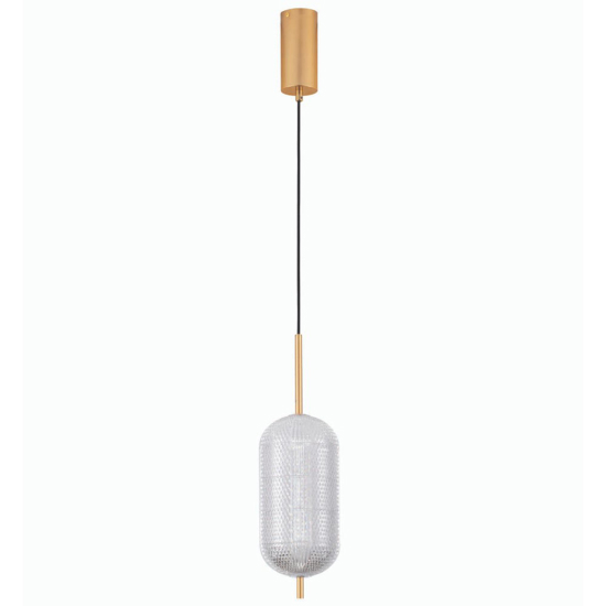 Lampada a sospensione led oro stile contemporaneo