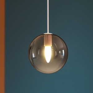 Toplight eclipse lampada a sospensione sfera vetro rame trasparente