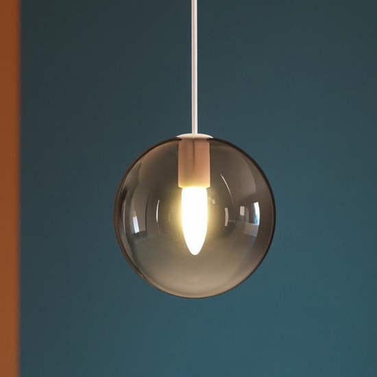 Toplight eclipse lampada a sospensione sfera vetro rame trasparente