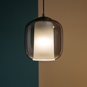 So bonnie 2 fume ondaluce lampada a sospensione vetro per bancone base nero
