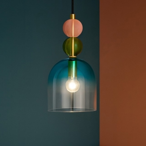 Lampada a sospnesione da comodino per camera da letto vetro bul verde rosa