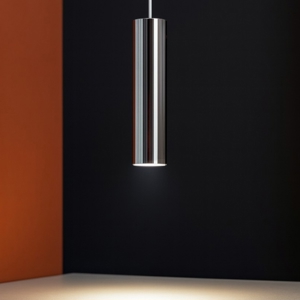 Linea light birba lampada a sospensione tubolare alluminio lucido