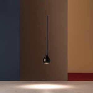 Gea luce ursula lampada a sospensione led 5w 3000k per comodino nera