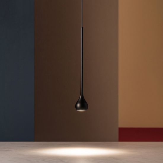 Gea luce ursula lampada a sospensione led 5w 3000k per comodino nera