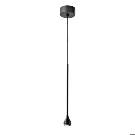 Gea luce ursula lampada a sospensione led 5w 3000k per comodino nera