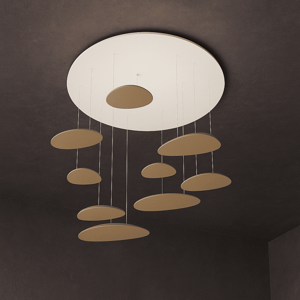 Lampadario a sospensione 10 luci colore sabbia toplight per salotto