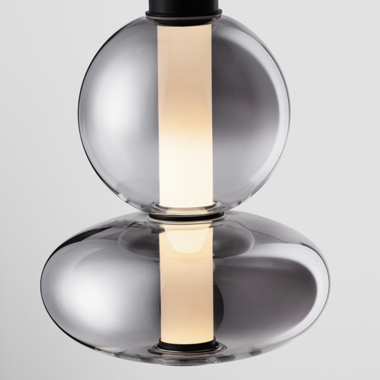 Lampada pendente in vetro fume per camera da letto Lampada pendente in vetro fume per camera da letto