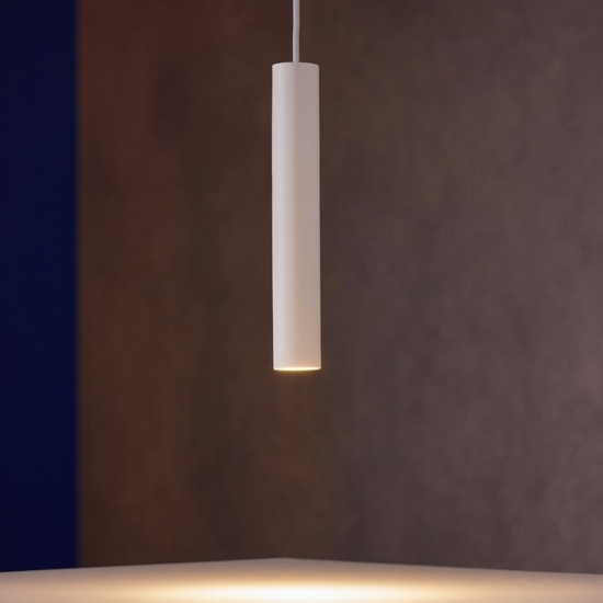 Lampada a sospensione cilindro ideal lux look sp1 d06 bianco