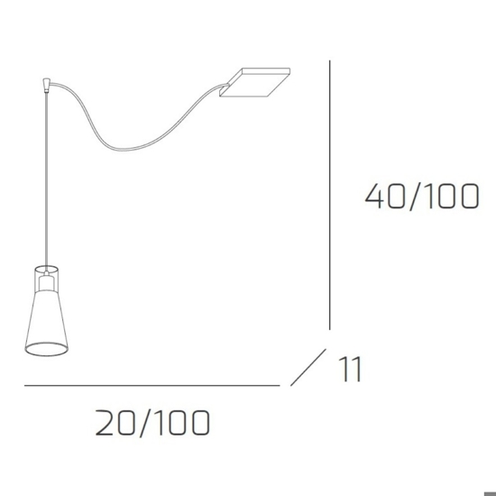 Lampada a sospensione con decentramento 