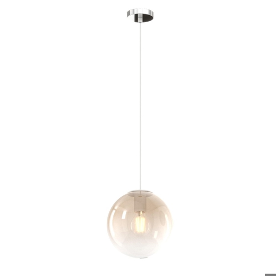 Lampada a sospensione vetro sfera boccia ambra per comodino Lampada a sospensione vetro sfera boccia ambra per comodino