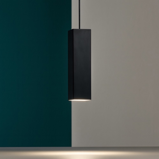 Sky sp1 ideal lux lampada sospensione quadrata nero per isola