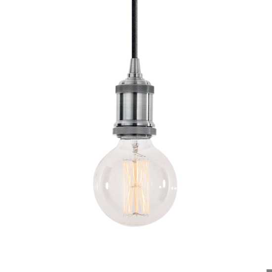 Ideal lux frida sp1 lampada a sospensione vintage cromo per isola