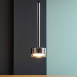 Lampada a sospensione nera vetro bronzo moderna