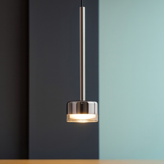 Lampada a sospensione nera vetro bronzo moderna