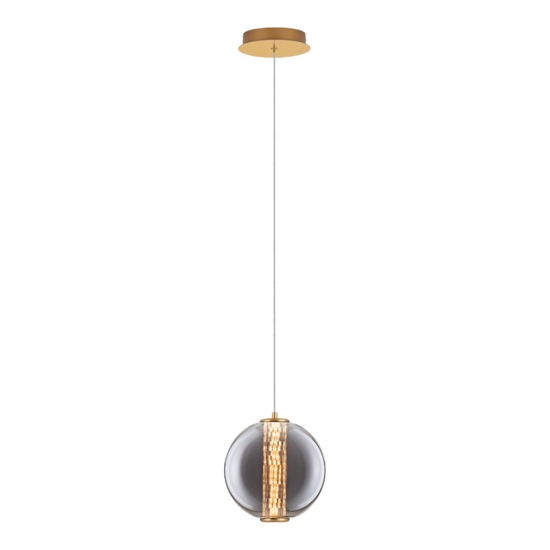 Lampada led a sospensione oro sfera vetro fume