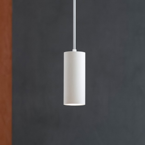Birba linea light lampada a sospensione cilindro bianco