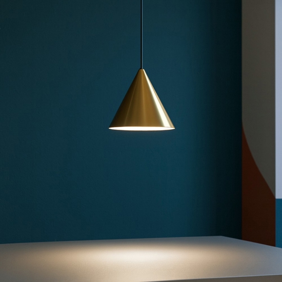 Eglo narices lampada dorata a sospensione per isola cono oro ottone