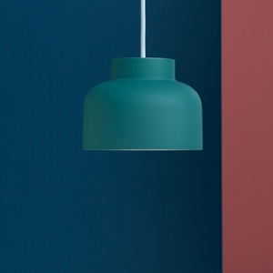 Lampada sospensione moderna vivida bottone petrolio