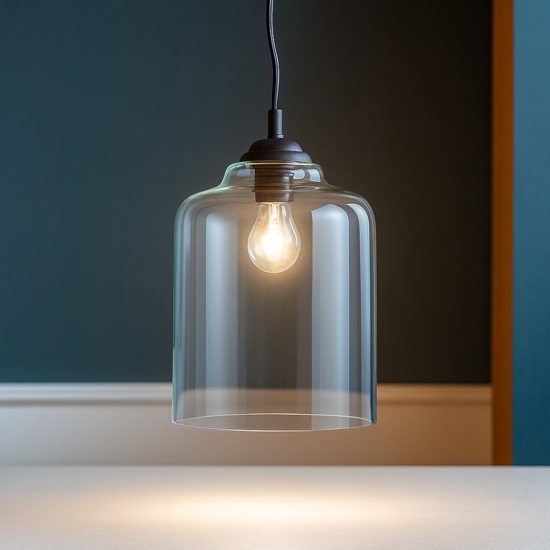 Bistro' sp1 square lampada  a sospensione vetro trasparente ideal lux