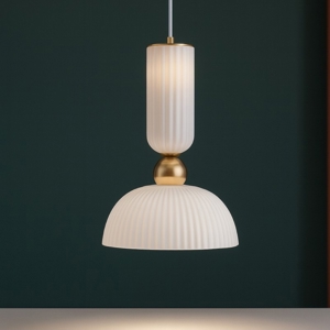 Maytoni antic lampada a sospensione colore bianco e oro per isola cucina