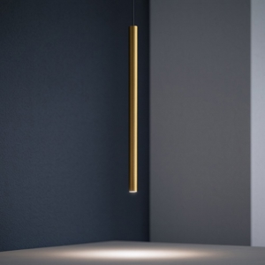 Gea luce thalassia lampada a sospensione led 7w 3000k colore oro cilindrica