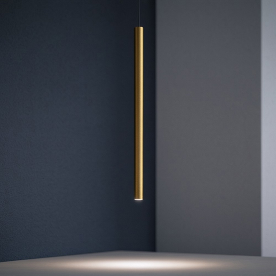 Gea luce thalassia lampada a sospensione led 7w 3000k colore oro cilindrica