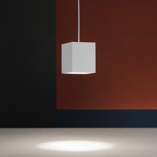 Lampada a sospensione per cucina cubo bianco top light plate
