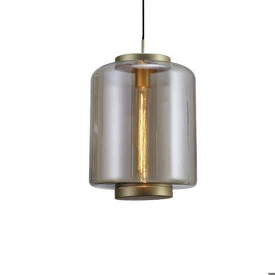 Lampada sospensione in vetro bronzo moderno