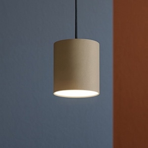 Lampada a sospensione per cucina moderna cilindro corto sabbia