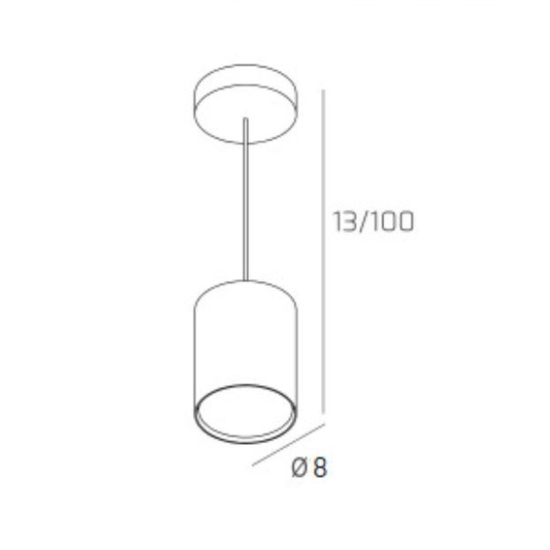 Lampada a sospensione per cucina moderna cilindro corto sabbia