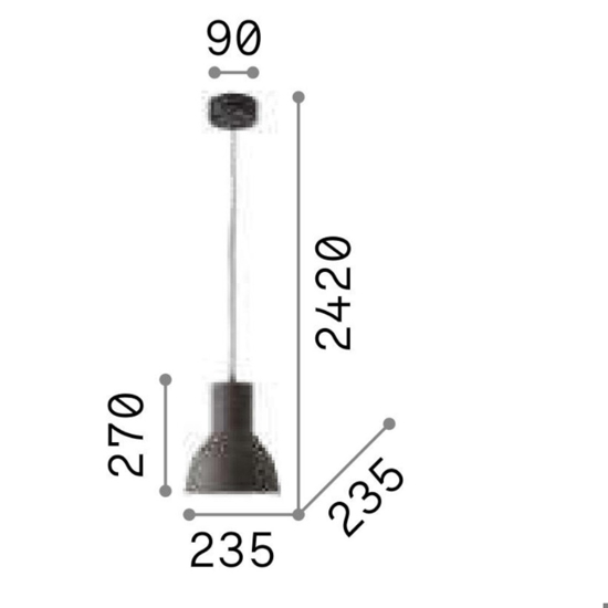 Ideal lux breeze lampada a sospensione per isola cucina campana grigio scuro 23 cm