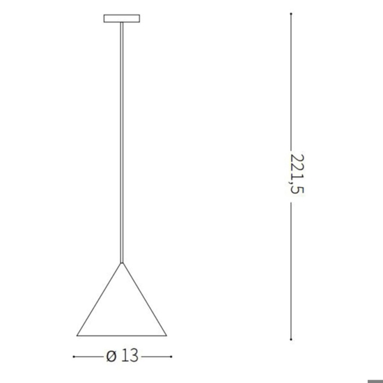 A-line sp1 d13 ideal lux lampada nera a sospensione cono per isola
