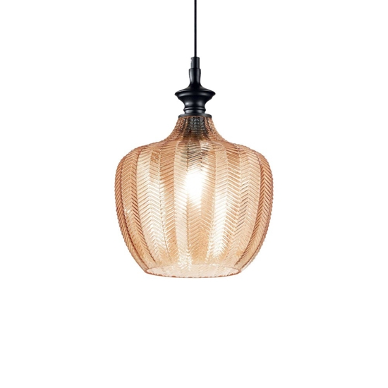 Lord sp1 ideal lux lampada a sospensione vetro ambra