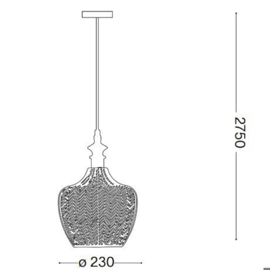 Lord sp1 ideal lux lampada a sospensione vetro ambra