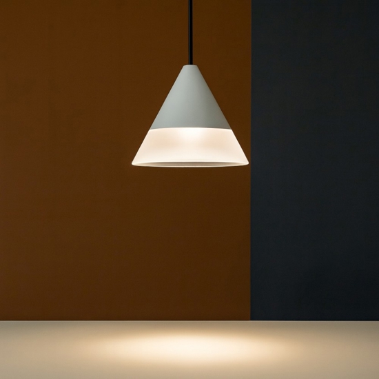 Sospensione verdi a cono bianco led 6w 900lm 3000k ca113dwhwdi