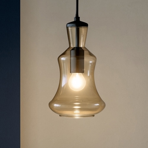 Ondaluce so pin a lampada a sospensione camera da letto vetro ambra