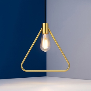 Ideal lux abc sp1 triangle lampada a sospensione triangolo oro ottone pendente