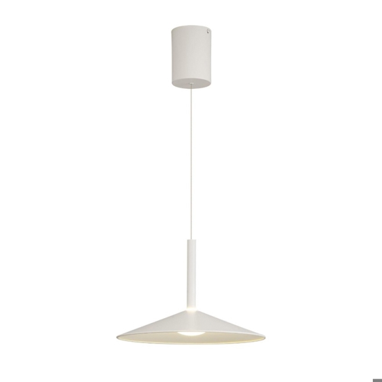 Lampada a sospensione saliscendi disco bianco led 9w 3000k