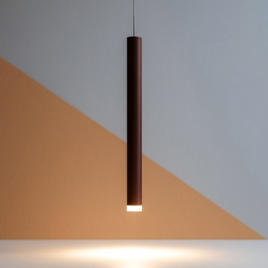 Lampada a sospensione cilindro marrone corten led 6w 3000k