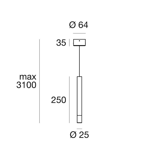 Lampada a sospensione cromata h25 cm led 2w 3000k linea light puccini ca107dchwdi