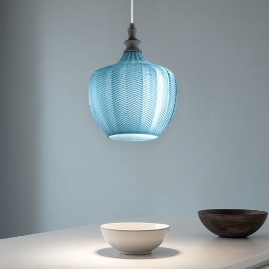 Gea luce cleofe lampada a sospensione colore blu